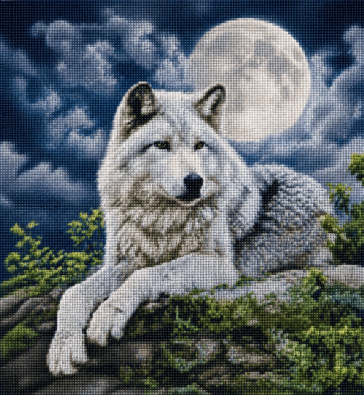 Diamond Painting "Grauer Wolf" 40 x 50 cm