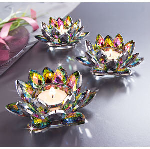 Teelichthalter Glasblüte "Colore", 3er-Set