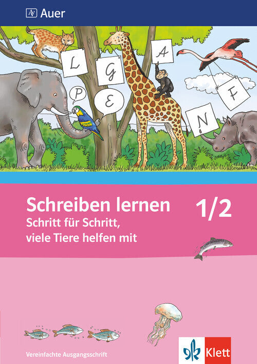 Schreiben lernen Schritt für Schritt, viele Tiere helfen mit