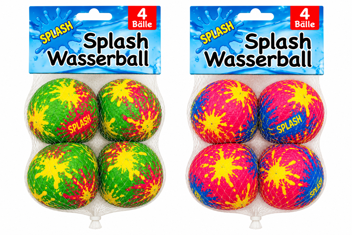 Wasserball Splash, 4er-set, sortiert in 2 Farben (ca. 5 cm)
