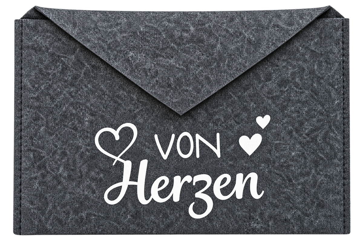 Filz-Geldgeschenk Umschlag "von Herzen"