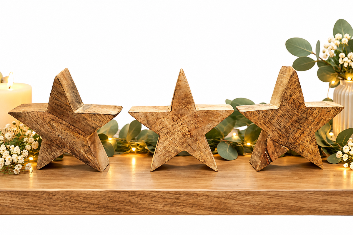 Holzsterne 3er - Set (Ø 15 cm)