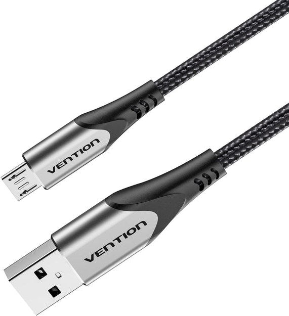 Vention USB 2.0 Kabel Typ-A/ Micro USB Typ-B, schwarz/silber - 1m - Demogerät