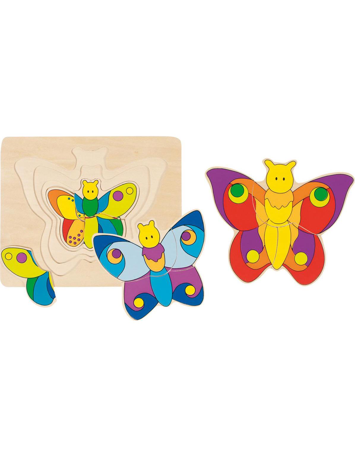 Goki Schmetterling 3-Schicht-Holz-Puzzle (11 Teile)