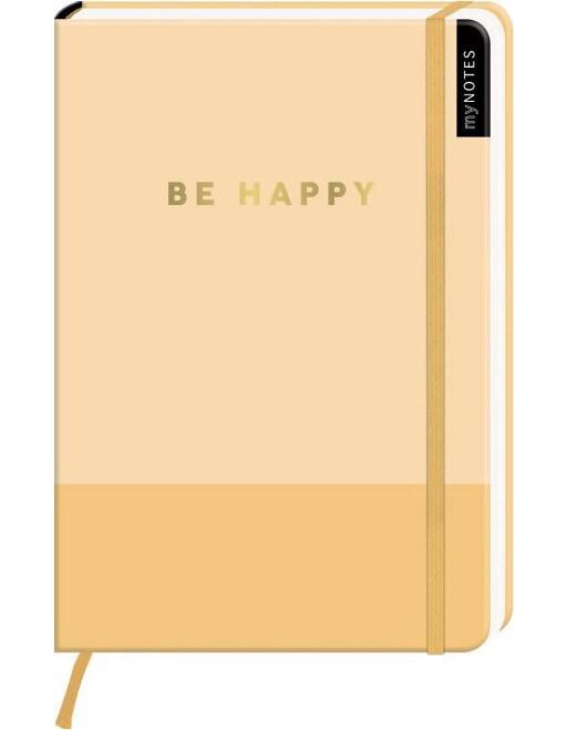 Ars Edition Notizbuch A5 dotted myNOTES Be Happy (A5, Kariert)