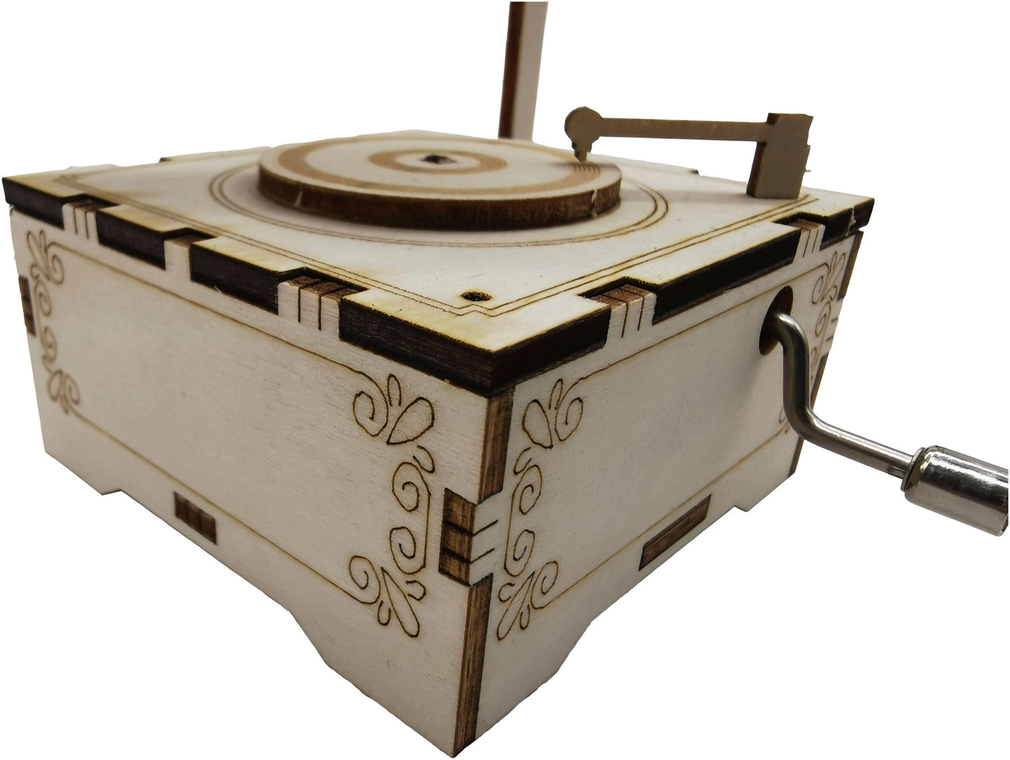 3D Holzpuzzle Phonograph mit Spieluhr