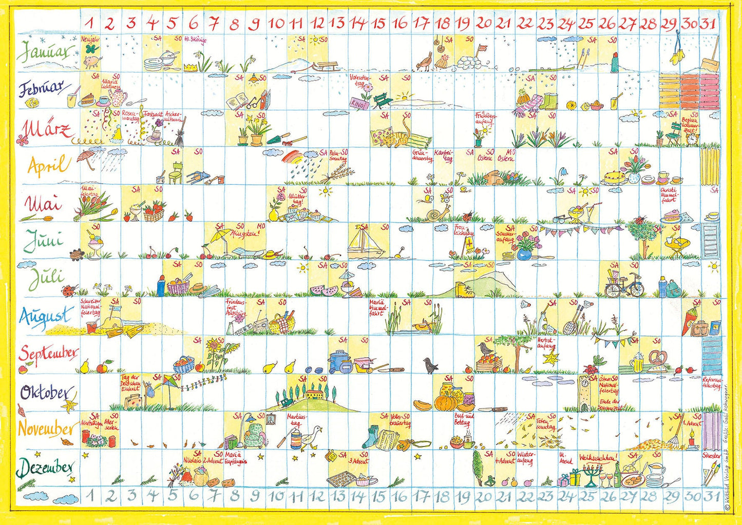 Merkkalender 2er-Set 2025