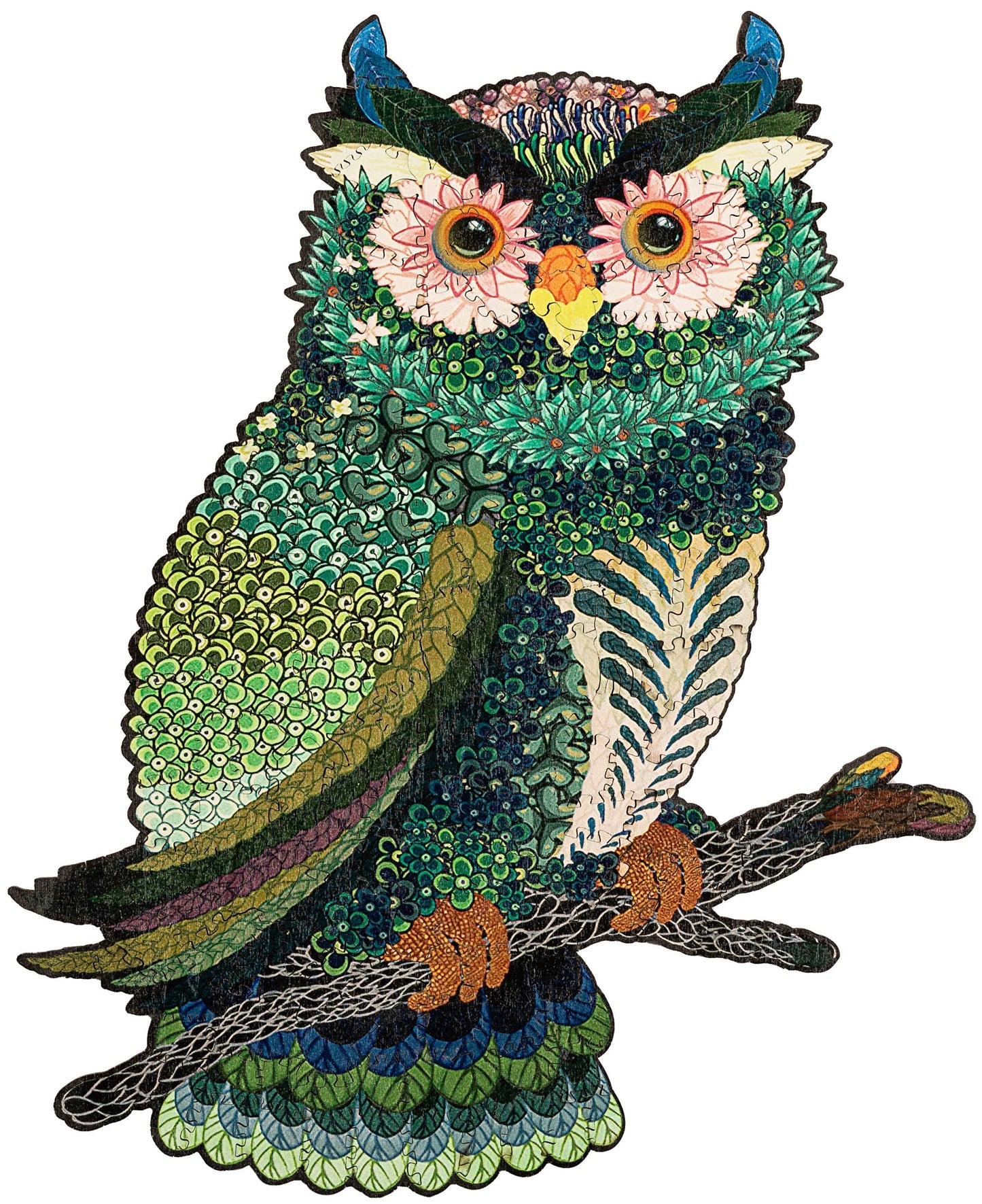 Holzpuzzle (Motiv: Waldeule, 200 Teile, 24,5 x 30 cm)