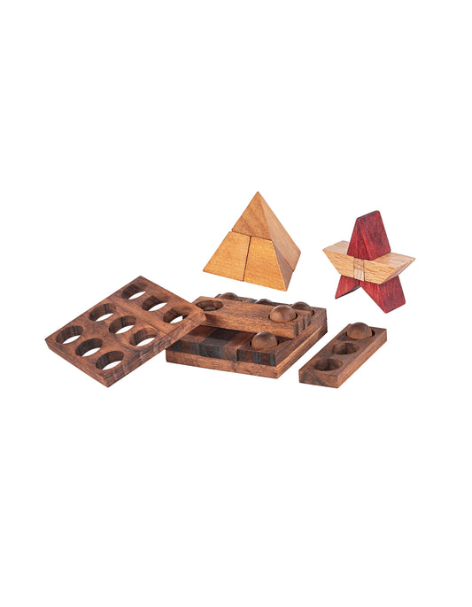 Mini- Knobelspiele Holz, 3er-Set