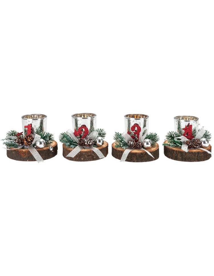 Teelichthalter "Advent" 4er-Set