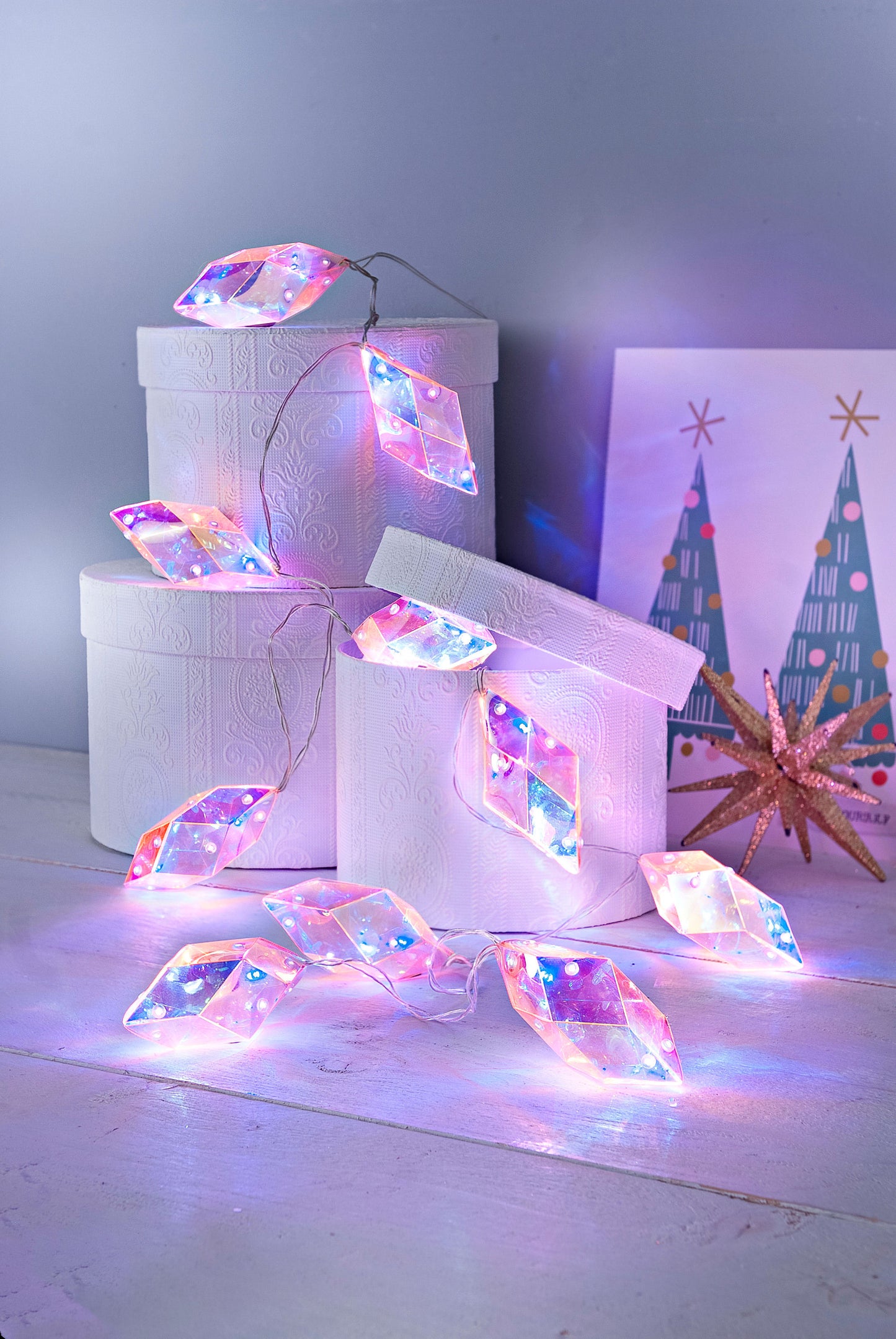 LED-Lichterkette "Pink Diamond" 135 cm