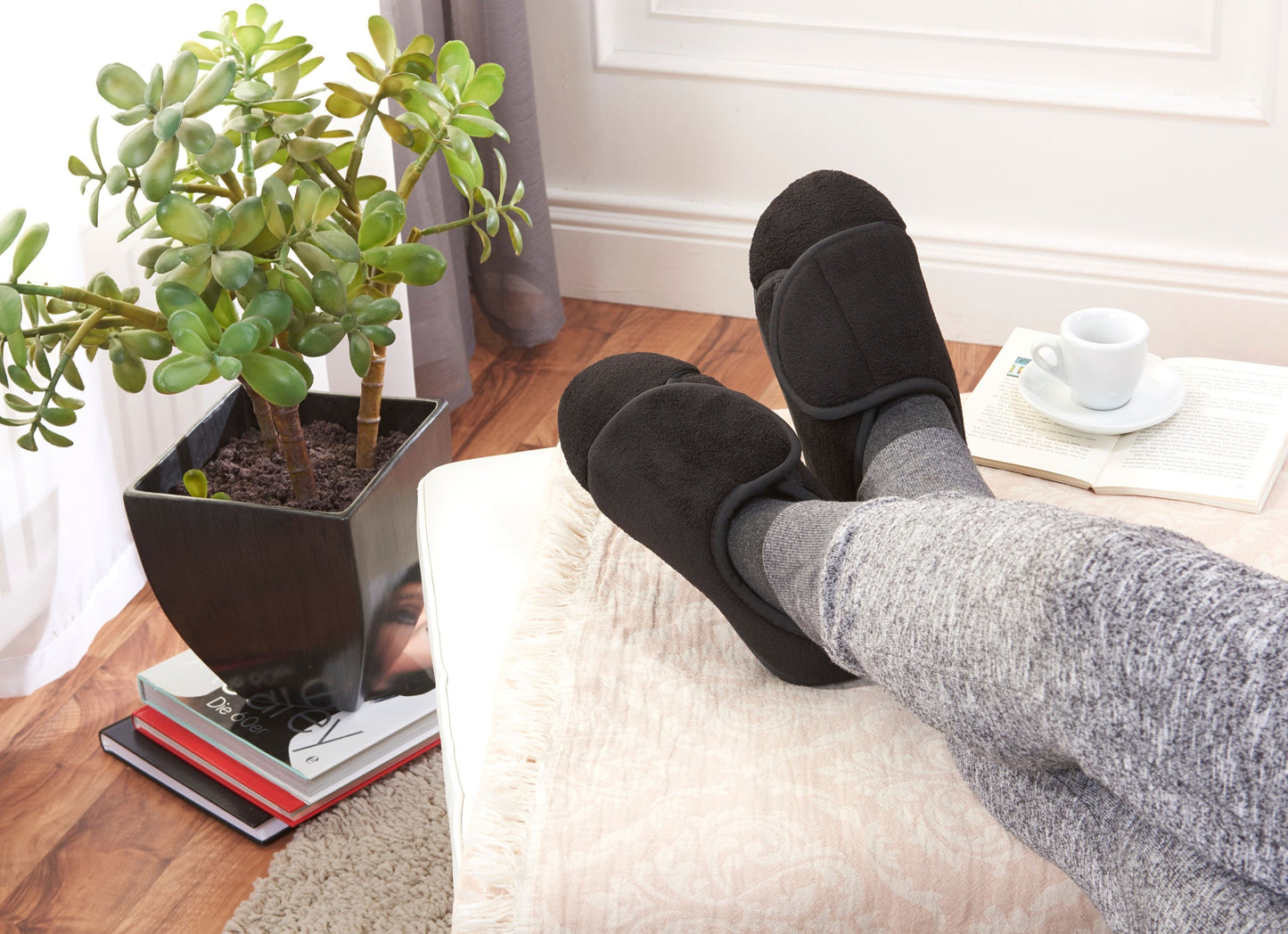 Klett-Hausschuhe, schwarz (Grösse: 44 - 45)