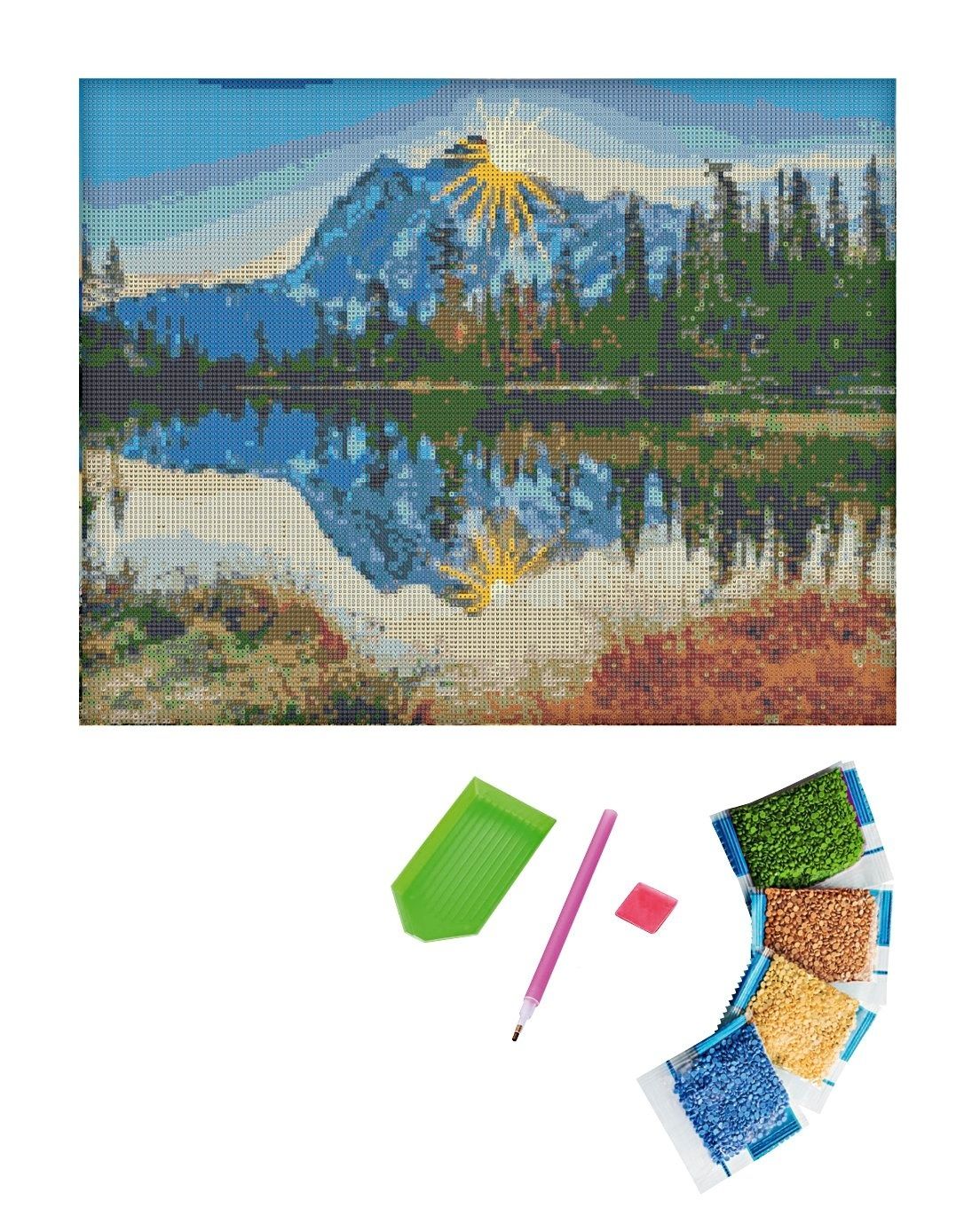 Diamond Painting "Schneeberge am See" 50 x 40 cm