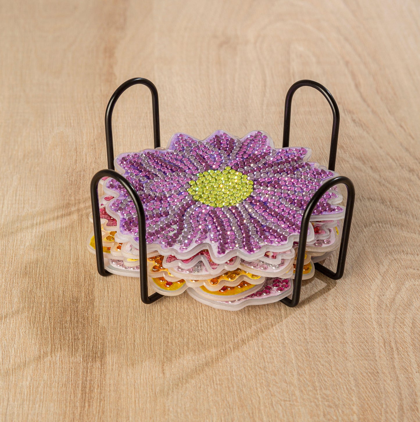 Diamond Painting Untersetzer "Flower" 6er-Set