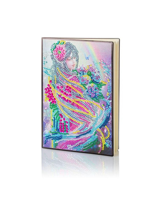 Diamond Painting Notizbuch (Motiv: Blütenfee, DIN A5)