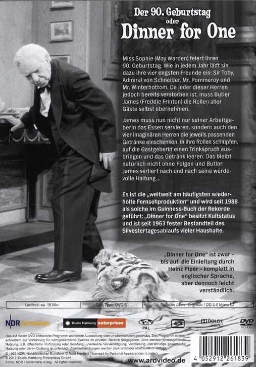 Alive Dinner for one (DVD, 1963, Englisch, Deutsch)