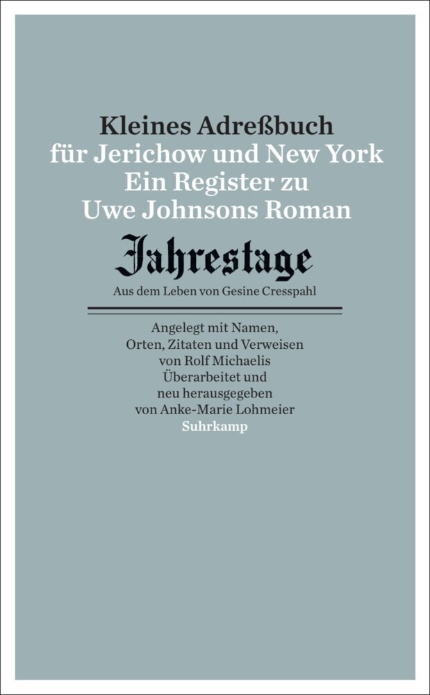 Kleines Adressbuch für Jerichow und New York (Rolf Michaelis)