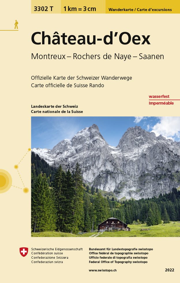 3302T Château-d'Oex Carte d'excursions (Bundesamt Für Landestopografie Swisstopo)