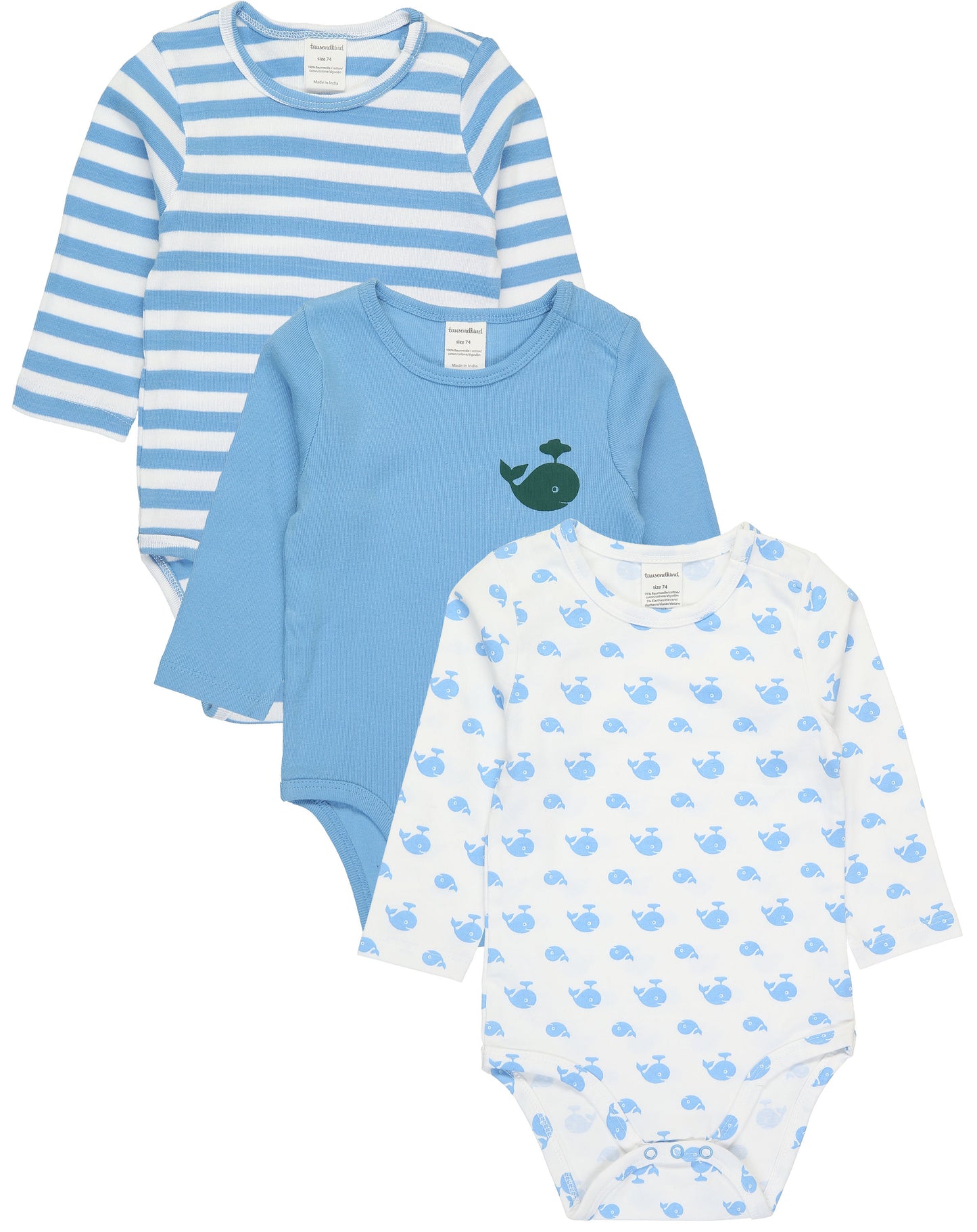 Langarm-Body 3er-Pack Gr. 86