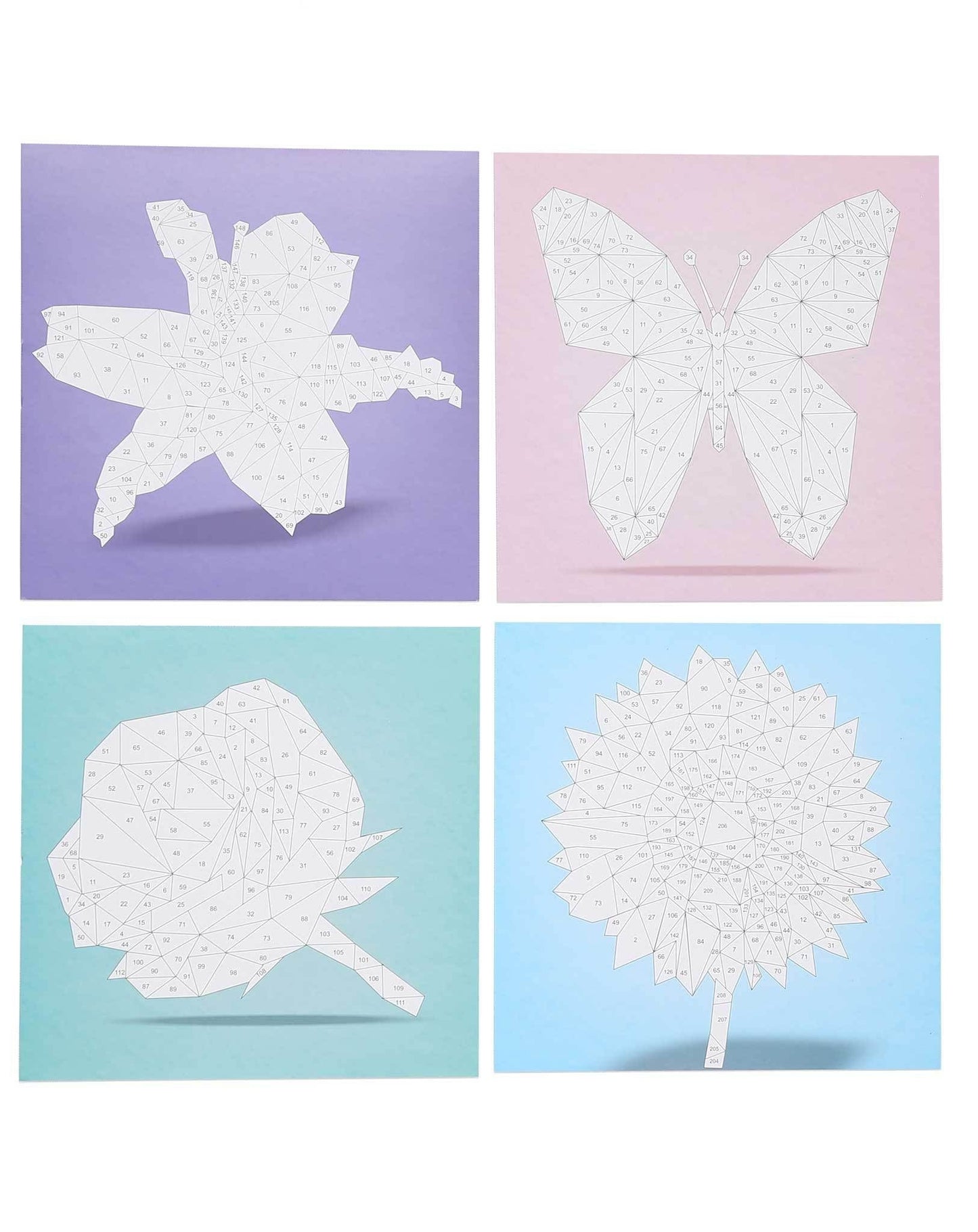 Mosaikbastelset STICKERN NACH ZAHLEN - GARTENFREUNDE 4-teilig