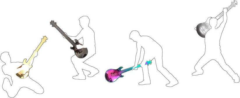 Rockin Gitarren Löffel, 4er Set