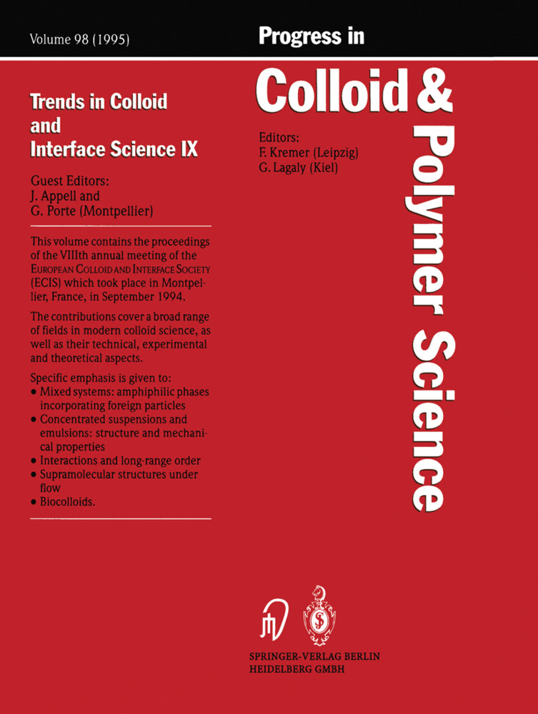 Trends in Colloid and Interface Science IX (Jacqueline Appell)
