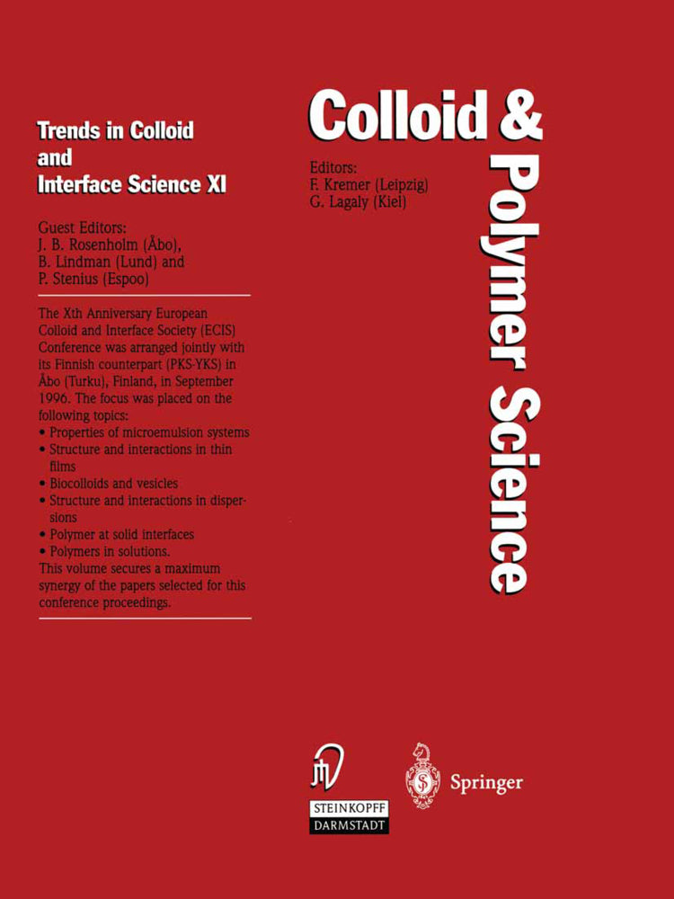 Trends in Colloid and Interface Science XI (Jarl B. Rosenholm)