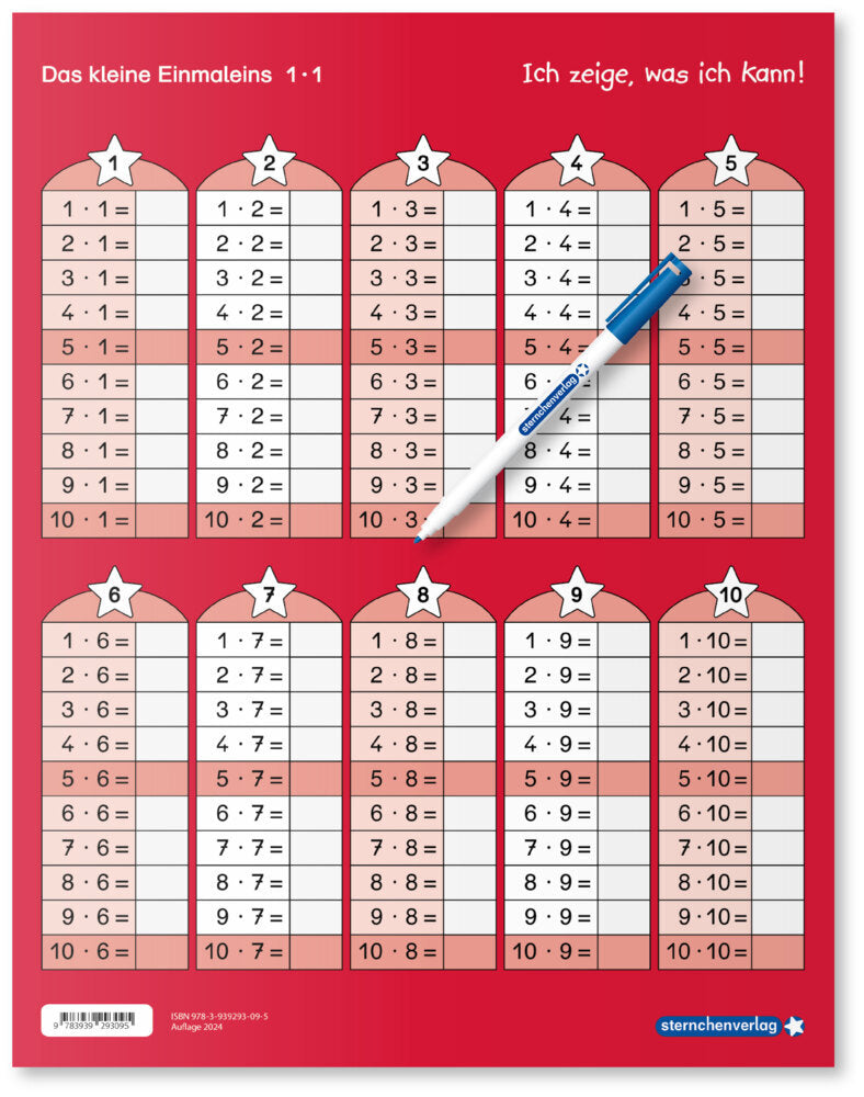 Das kleine Einmaleins 1·1, 1 Lernvorlage mit Spezialstift (Sternchenverlag Gmbh)