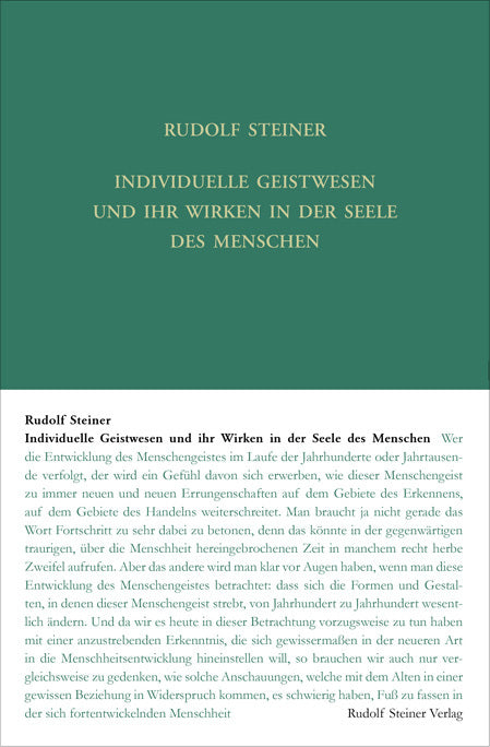 Individuelle Geistwesen und ihr Wirken in der Seele des Menschen (Rudolf Steiner)