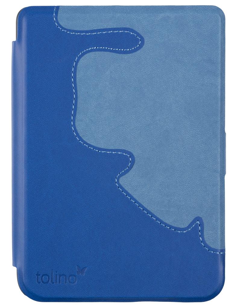 tolino shine/shine color, Schutztasche in Lederoptik (Motiv:flowy blue)
