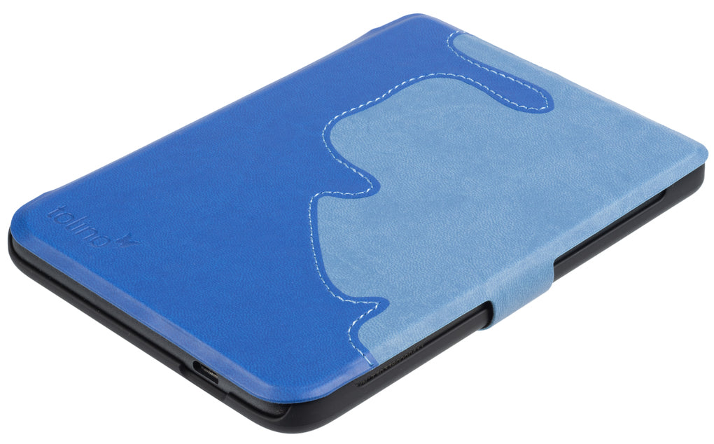 tolino shine/shine color, Schutztasche in Lederoptik (Motiv:flowy blue)