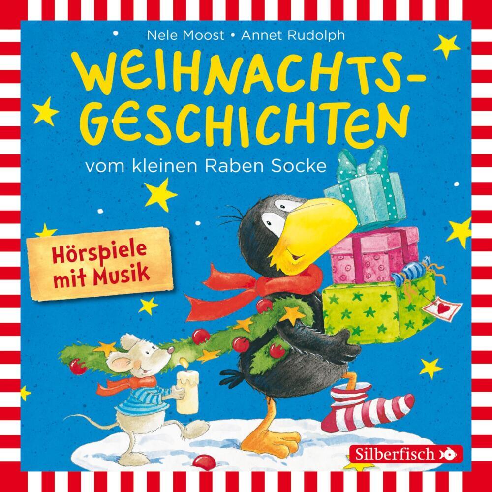 Weihnachtsgeschichten vom kleinen Raben Socke: Alles Advent!, Alles glitzert!, Alles in Eile!, Alles weg!, 1 Audio-CD (Nele Moost)