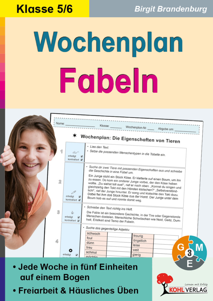 Wochenplan Fabeln 5/6 (Birgit Brandenburg)