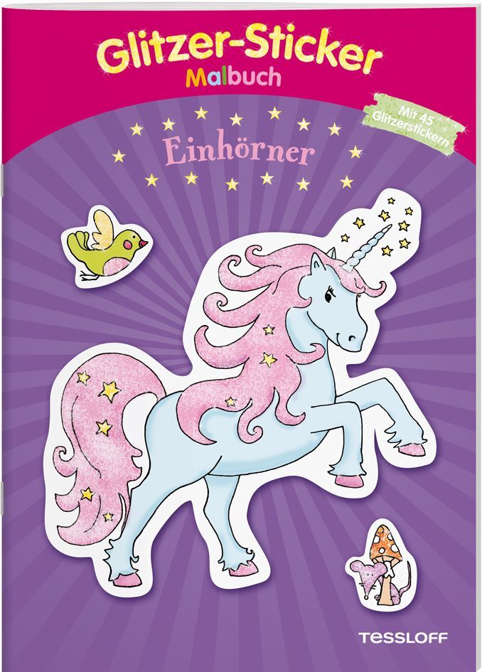 Glitzer-Sticker Malbuch. Einhörner (Silke Neubert)