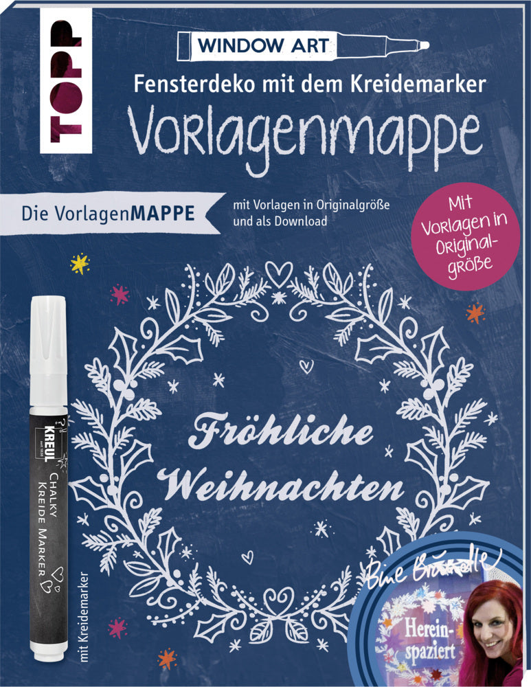 Vorlagenmappe Fensterdeko mit dem Kreidemarker - Fröhliche Weihnachten (Bine Brändle)