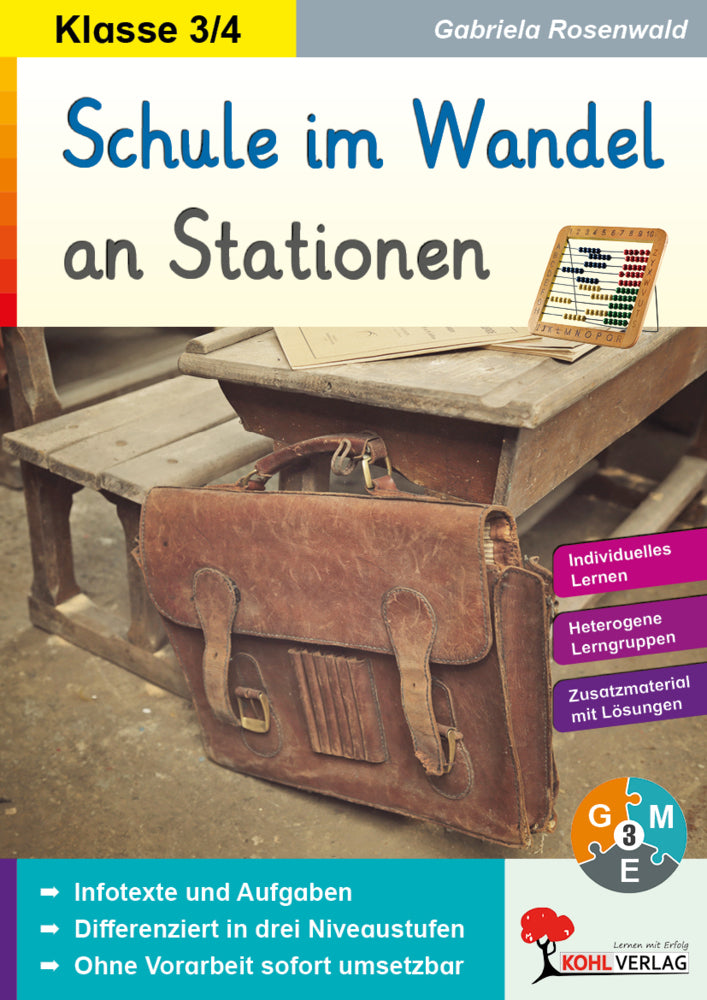 Schule früher und heute an Stationen