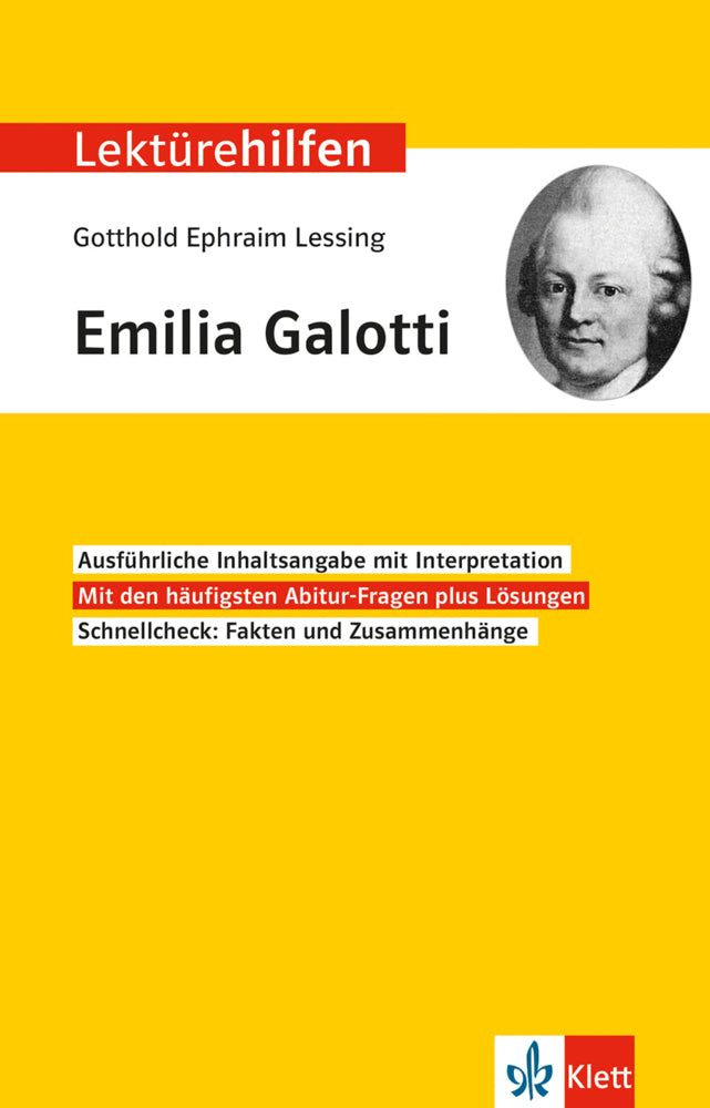 Klett Lektürehilfen Gotthold Ephraim Lessing, Emilia Galotti (Wolf Dieter Hellberg)