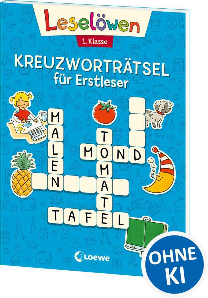 Leselöwen Kreuzworträtsel für Erstleser. 1. Klasse (Blau)
