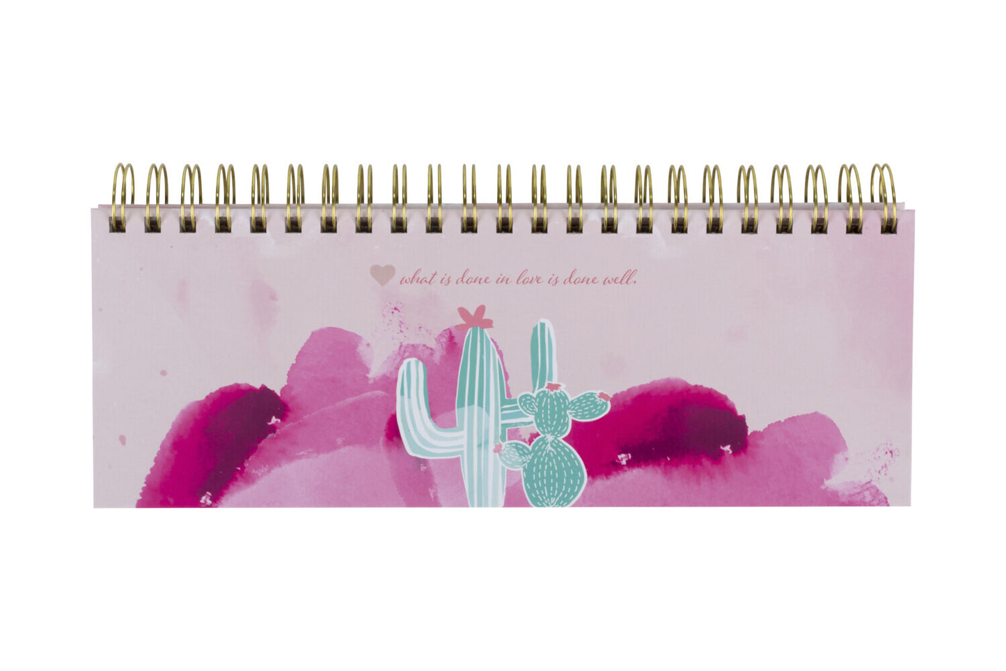 Rosa Tischkalender ohne Datum Alpaka & Kaktus. Hochwertiger, moderner Wochenkalender, Querkalender für 52 Wochen +1. 1 Woche 2 Seiten. Verwendbar als Kalender 2025/2026 (Lisa Wirth)