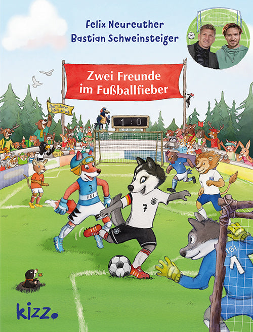 Zwei Freunde im Fußballfieber (Felix Neureuther)