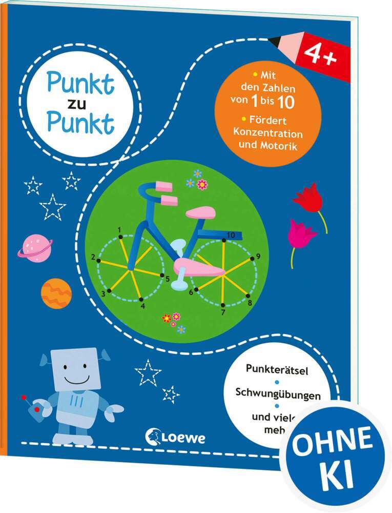 Punkt zu Punkt - Mit den Zahlen von 1 bis 10 (blau)