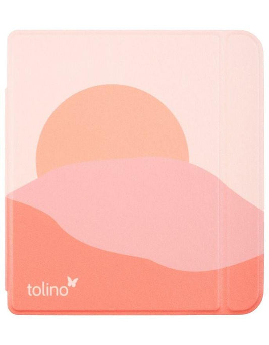 tolino vision color, Schutztasche in Lederoptik (Motiv:sunset)