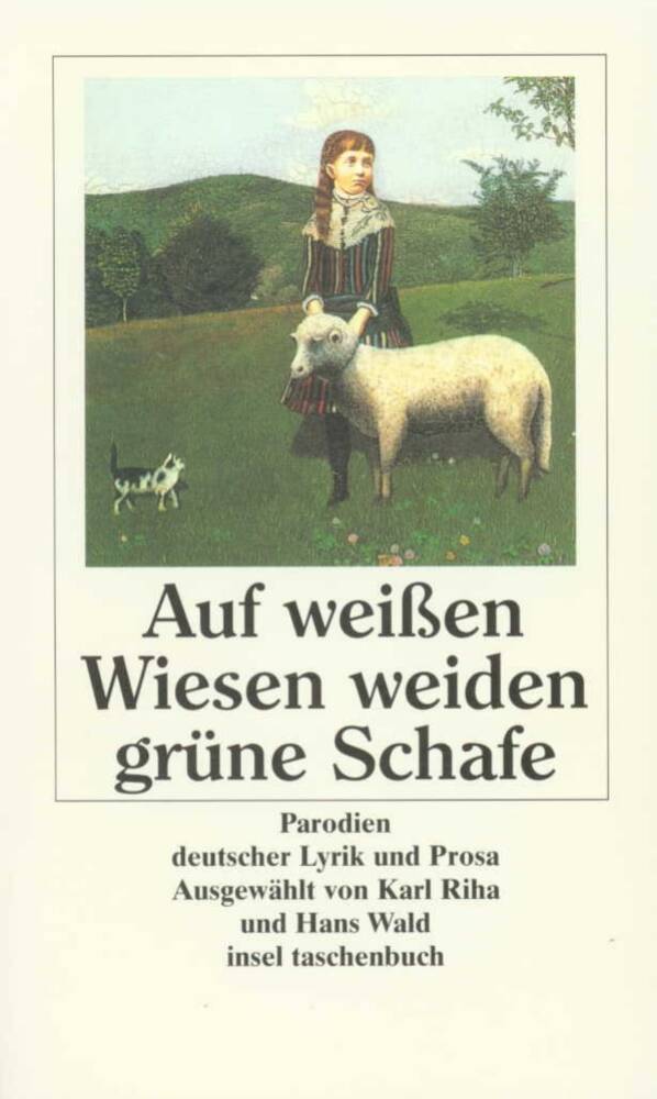 Auf weißen Wiesen weiden grüne Schafe (Karl Riha)