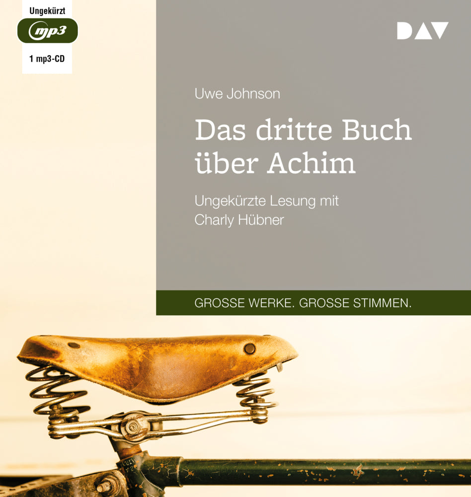 Das dritte Buch über Achim, 1 Audio-CD, 1 MP3 (Uwe Johnson)