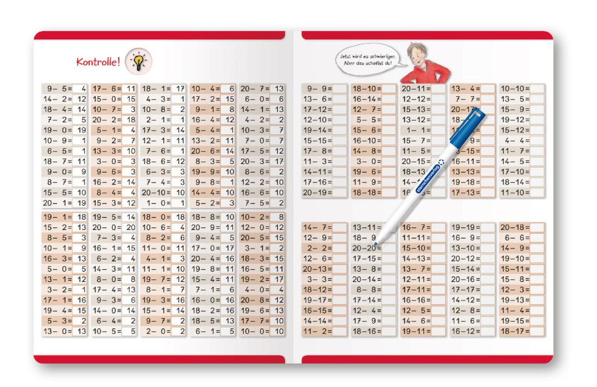 Ich übe alle Subtraktionsaufgaben im Zahlenraum bis 20 mit Stift (Sternchenverlag Gmbh)