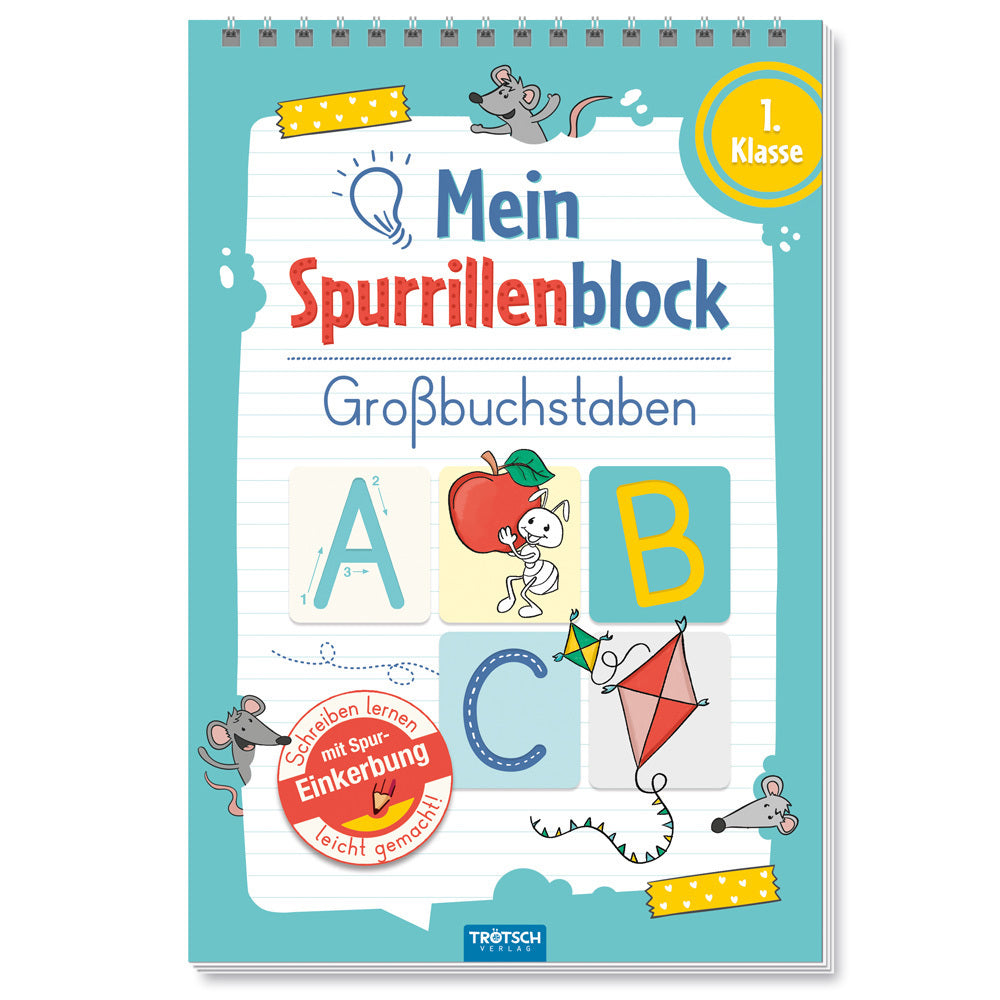 TRÖTSCH - Spurrillenblock "Großbuchstaben" | Übungsbuch mit vorgeprägten Linien zum Erlernen der Großbuchstaben. Übungsheft zum Buchstaben lernen, ideal für die Einschulung | 1. Klasse " (Trötsch Verlag Gmbh & Co.Kg)