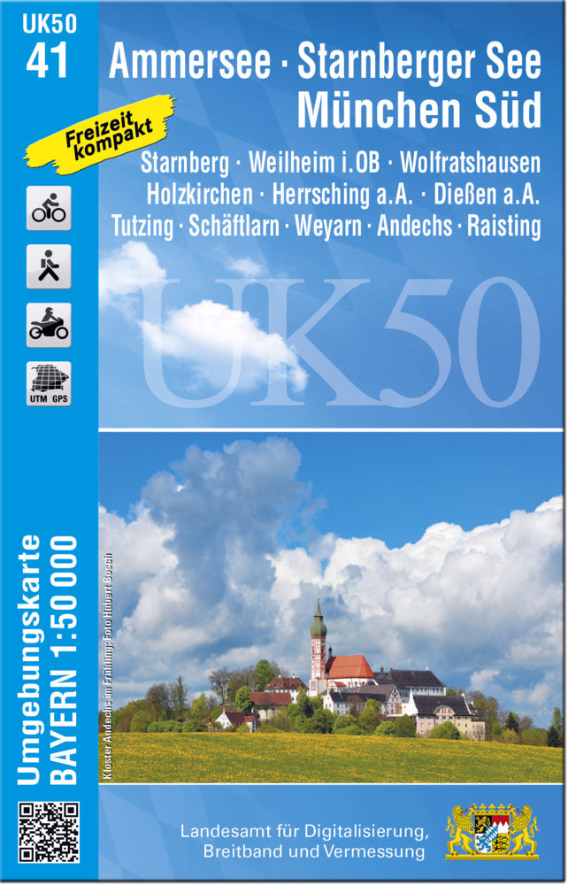UK50-41 Ammersee, Starnberger See, München-Süd (Breitband Und Vermessung, Bayern Landesamt Für Digitalisierung)