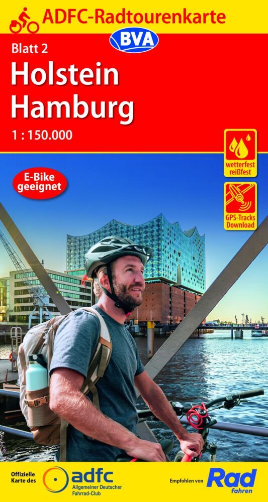 ADFC-Radtourenkarte 2 Holstein Hamburg 1:150.000, reiß- und wetterfest, GPS-Tracks Download (Allgemeiner Deutscher Fahrrad-Club E.V. (Adfc))