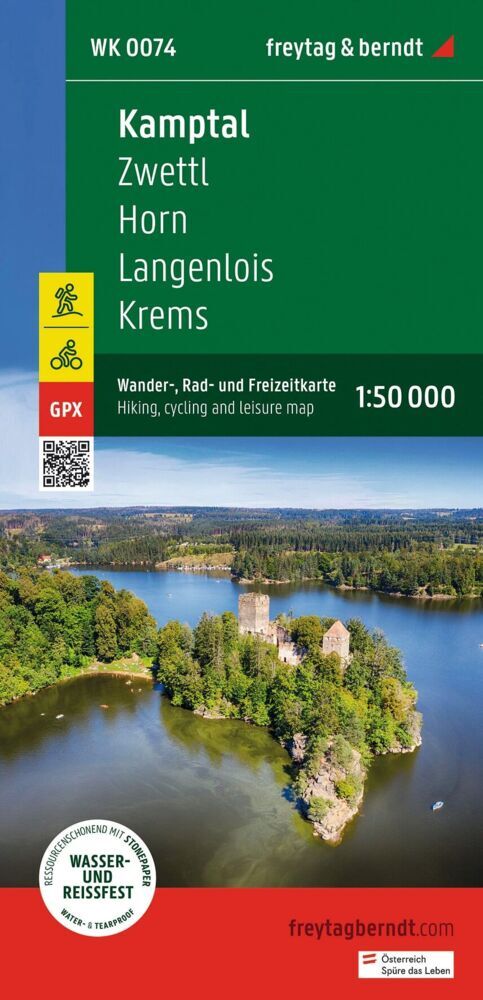 freytag & berndt Wanderkarte WK 0074 Kamptal, Zwettl - Horn - Langenlois - Krems 1:50.000