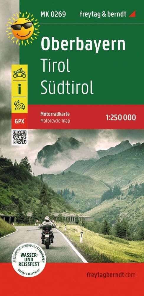 freytag & berndt Motorradkarte Oberbayern 1:250.000